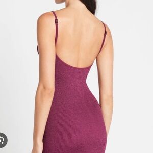 NWT bond-eye Paloma Square-Neck Low-Back Dress in Boysenberry, one size